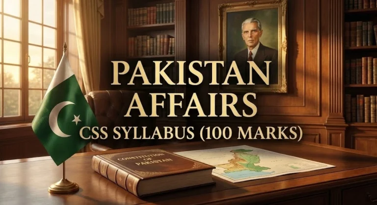 CSS PAKISTAN AFFAIRS SYLLABUS