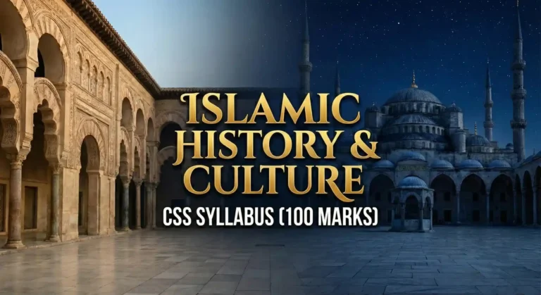 Islamic History and Culture CSS Syllabus