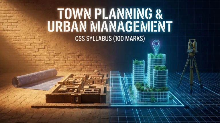 TOWN PLANNING & URBAN MANAGEMENT CSS SYLLABUS (100 MARKS)