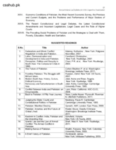 Pakistan Affairs css Syllabus 2027