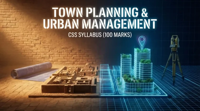 town planning and urban management css syllabus